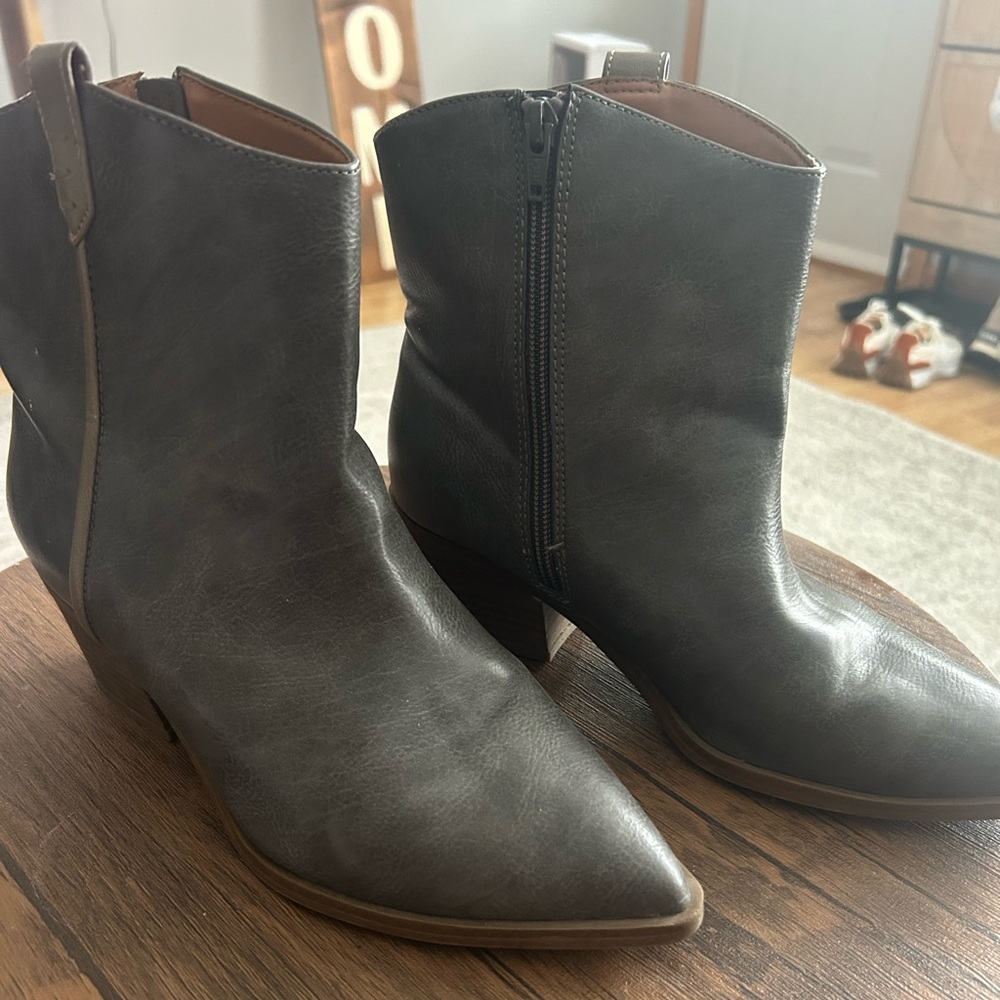 Gray Ankle Boots